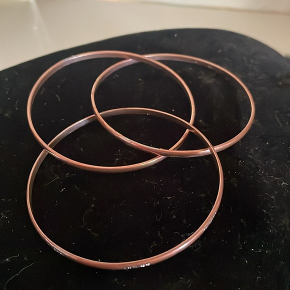 Vintage 1980s 8” Guess triple mixed metal copper bangle bracelets - Picture 8 of 11